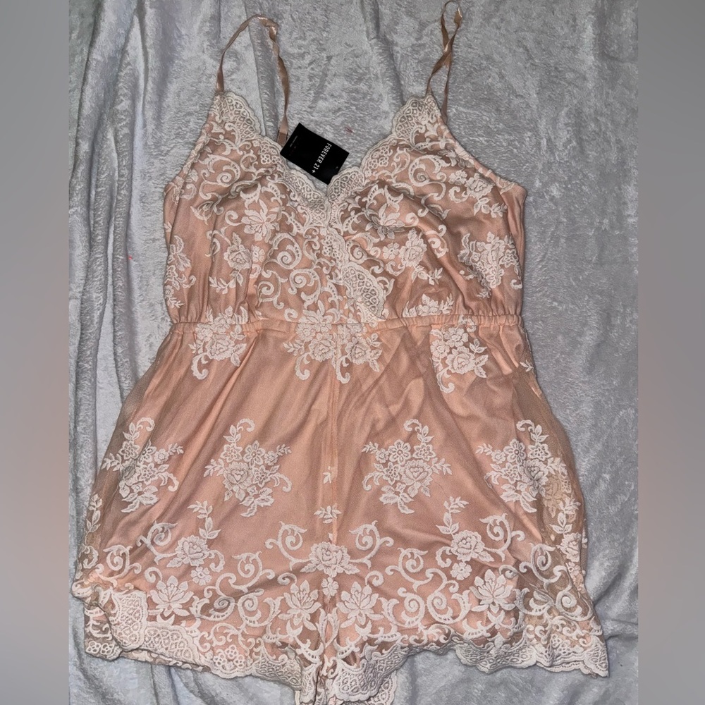 Pls Size Lace Bodysuit Romper